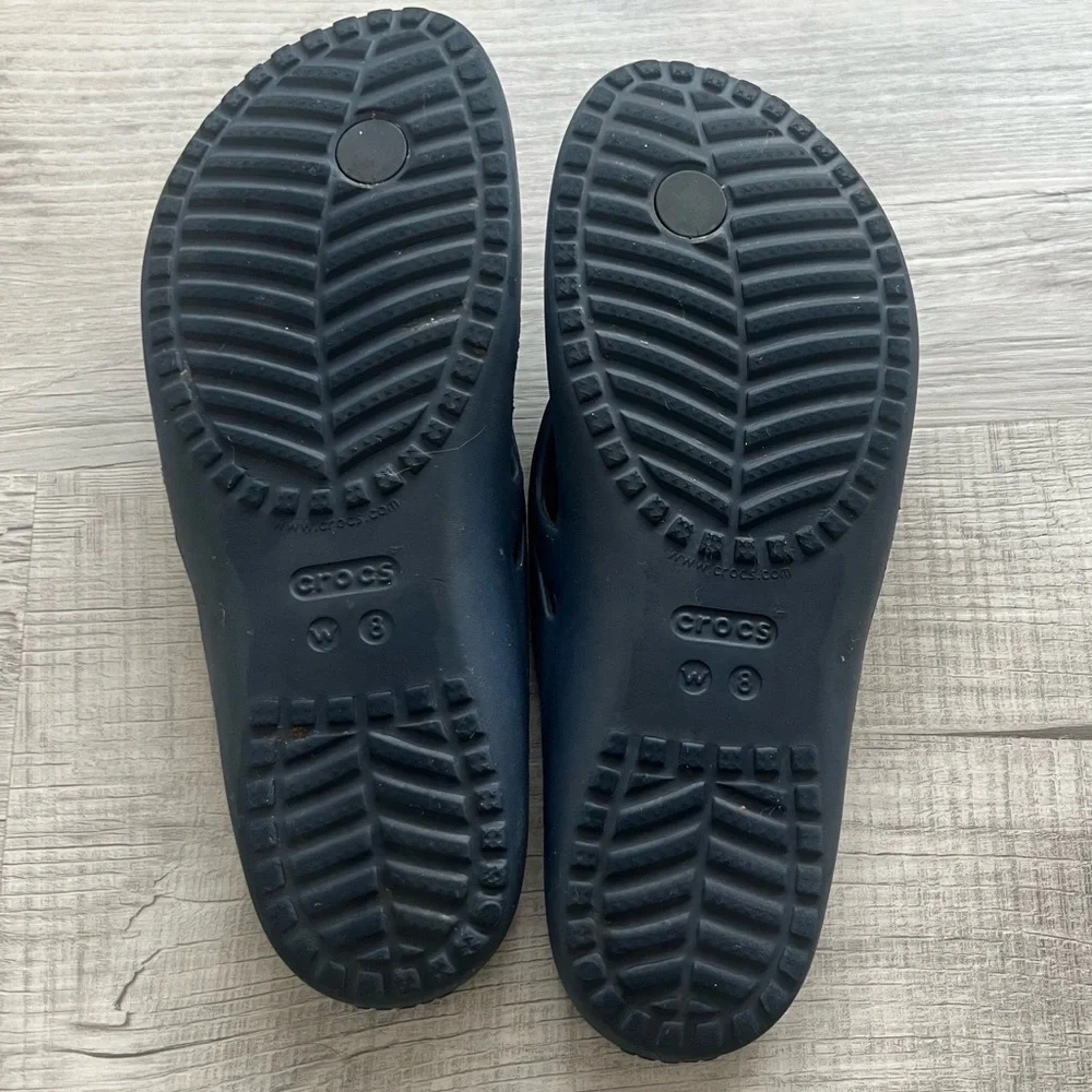 Crocs Women's Kadee II Flip Flop Sandals Navy Blue Pool Shoes Summer Sandals - Picture 12 of 12